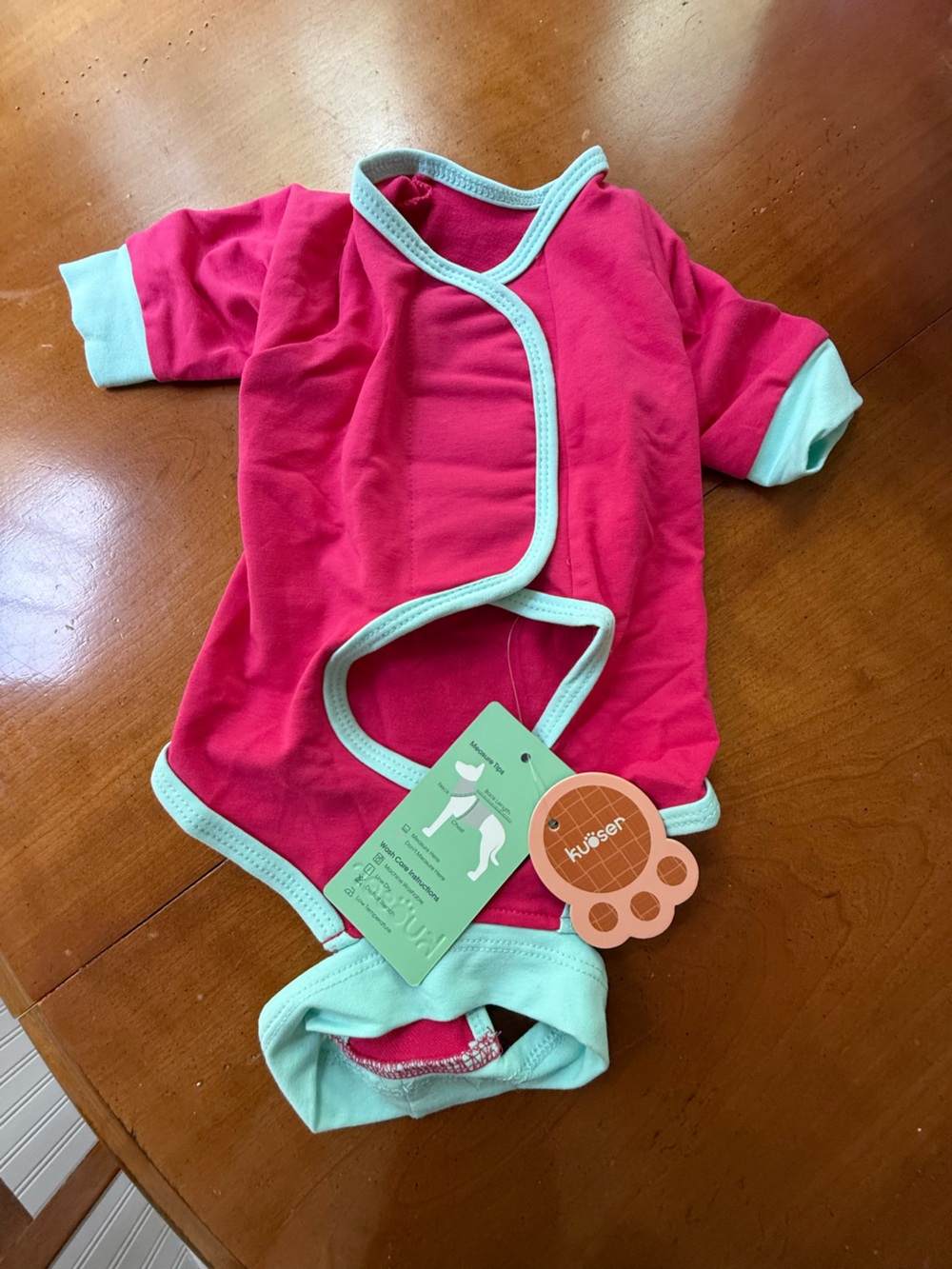 Pink & Mint Dog Onesie NWT